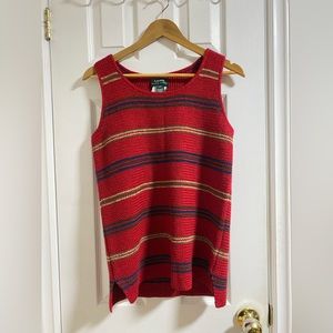 Lauren by Ralph Lauren Red Stripe Sweater Vest